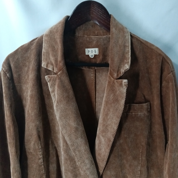 POL Corduroy Always Dreaming Caramal  Jacket Double Breasted Blazer Size Medium - Picture 3 of 11